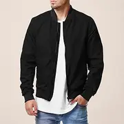 Men's Bomber Jacket Transition Jacket Causal Windproof Quick Dry Spring Fall Pure Color Casual Daily Black Navy Blue Blue Camel Army Green Jacket