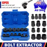 Impact Bolt & Nut Remover Set Nut Extractor Socket Bolt Remover Tool 13-Piece AU