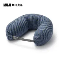 在飛比找PChome24h購物優惠-微粒貼身靠枕雜深藍×灰.約16x64cm【MUJI 無印良品