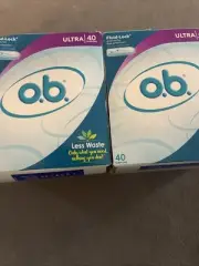 2 Pk O.B. Original Non-Applicator Tampons Ultra Absorbancy 40 Count