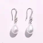 HER LAB 925 純銀淡水珍珠耳環時尚簡約設計水滴耳環