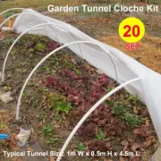20 Set Garden Poly Tunnel Kit Mini Greenhouse with PVC Film Nursery Grow House