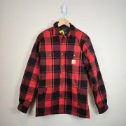 Carhartt Relaxed Fit Flannel Sherpa Lined Men Sz S Shirt Jacket TJ4452-M Plaid