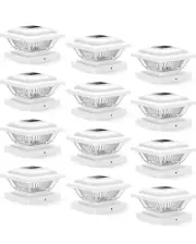 Flexfit Solar Outdoor Post Cap Lights - Includes Bases for 12 Pack Pearl White