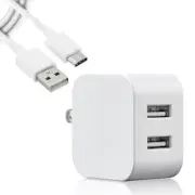 Rapid Dual USB Power Adapter+Type C Cable for Samsung Galaxy A13 5G SM-A136U USA