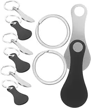 COMNESTBI 8Pcs Stainless Steel Trolley Tokens with Key Rings Shopping Cart Coins for Grocery Shops Unique Keychain Accessories for Keys Bags and