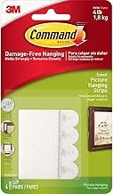 Command Small Picture Hanging Strips, White, 4-Pairs (17202-ES)