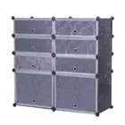 DIY 8 Cube Shoe Storage Cabinet 16 Pair Shoe Boot Organiser Cupboard Dustproof