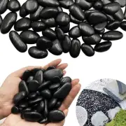 12 Pound River Rocks, Decorative Black Pebbles for Indoor 12 pounds black