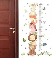 Height Chart for Wall,Cute Height Growth Chart Height Measurement Wall Stickers - Animal Growth Chart Decal, Removable PVC Kids Wall Decals, Playroom Wall Decor for Bedroom Nursery