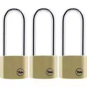 3 x Yale Padlocks Keyed Alike 40mm Brass padlock 4x keys Y110/40/163/3