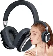 Wireless Headphones with Mic, Over-Ear Stereo Sound, Rechargeable Headphones, Foldable Comfortable Design, Long Battery Life 5.91x2.76x7.48 inches, Black, Home Travel