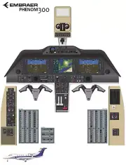 Embraer Phenom 300 Cockpit Poster 24"x36"