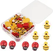 Operitacx Bee Resin Charms Set Bee Figurine Charm for DIY Phone Case Home Party Decorations Accessory