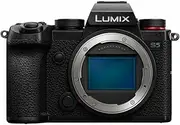Panasonic LUMIX S5 Full Frame Mirrorless Camera, 4K 60P Video Recording with Flip Screen & WiFi, L-Mount, 5-Axis Dual I.S., DC-S5BODY (Black)