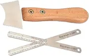 Guitar Ruler | Stainless Steel Guitar Tools | Measuring Leveling Accessories, Slot Scraper with Wooden Handle for Cleaning, Luthier, Maintenance, Music Instrument