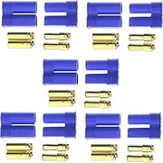 5 Pair EC5 Banana Device Plug Female Male Bullet Gold Connector for RC Car Plane