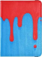 [Amooorous] Fashion Street Graffiti Painting Red Blue Leather decorative Passport Holders Vaccine Case Protector Cover Travel Passport Wallet With Vaccination Card Slot Lightweight, Fashion street graffiti