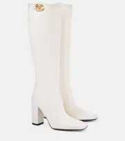 [Valentino Garavani] Valentino Garavani VLogo Bold 100 leather knee-high boots AU 11 white