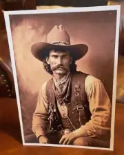 Western Handsome Cowboy Tabletop Display Standee from Actual Photo 7 3/4" X 11"