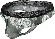 [Generic] Men Lace Thong Mens Simple Personality Fashion Casual Sexy Mini Thong Underwear T Pants Transparent Lace Care Package for Men
