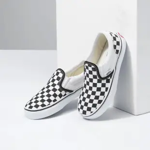 【VANS 官方旗艦】Classic Slip-On 小童款黑白棋盤格滑板鞋