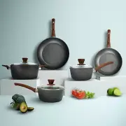 8 Piece Cookware Set Frypan Casserole Saucepan Pot Non-stick Fry Pan Cooking AU