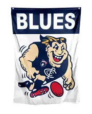 Carlton Blues AFL Retro Mascot Design Wall Flag Banner