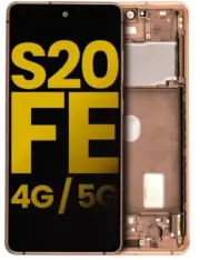 OLED Display For Samsung Galaxy S20 FE +Frame (Orange) With Fingerprint Sensor