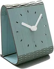 Mantel Clock Table Clock,Mute,Desk Decoration Clock Living Room Mantel Clock Office Pine Wood Board,Alarm Clock (D) Aqiong