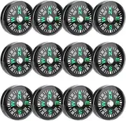 HJLIKE 50 Pieces Mini Compass Small Button for Kids 20mm Bulk Hiking Liquid Filled Survival Set Camping Boating Touring Backpacking Outdoor Activities, Pack of, BLACK