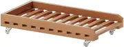 CPU Stand Office Storage Rack Portable Moveable PC Host Holder Bracket Shelf Heat Dissipation Rack with Wheels(Natural)