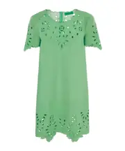 Ermanno Scervino Cut-Out Embroidered Shift Mini Dress IT46 Green