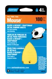 Norton 7660702315 180-Grit Hook & Loop Fine Iron Shape Sanding Sheet 7 x 3 in.