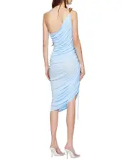 Plain knitted dress IT38 Blue