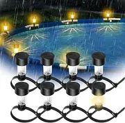 ZOYDP Pack of 6 Solar Pool Lighting for Frame Pools, Waterproof Pool Light for Above Ground Pool, Outdoor Swimming Pool Accessories with Warm White Pool Lights Floating