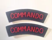 British Commando patches a pair afor uniform woven
