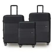 3pc Tosca Orion Portable Travel Suitcase Luggage Case Carry Bag Set Black