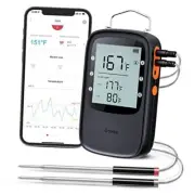 Bluetooth Meat Thermometer, Wireless Meat Thermometer for Smoker 2 x Probes