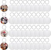 Haskoss 36 Pieces Sublimation Blank Keychains Kits with Heat Transfer Keychain MDF Blank Keychain Blank DIY Keychain (Round)