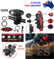 USB RECHARGEABLE BICYCLE LIGHT WARNING MTB LED WATERPROOF FRONT REAR TAIL LAMP