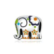 Elephant Silver plating Jewelry Charm for Women Colorful Animal Guardian Beads Fit Charms Bracelets