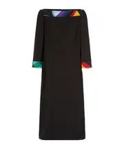 Emilio Pucci Cady-Texture Boat-Neck Midi Dress IT42 Black