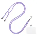 Phone Lanyard Adjustable Neck Lanyard with Transparent Patch Purple Rainbow