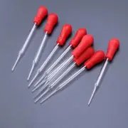 10 Pcs 9cm Glass Pipette Medicine Laboratory Dropper Red Rubber Head Pipet P
