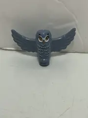 Lego New Sand Blue Owl Spread Wings with Orange Beak and Eyes Harry Potter Bird