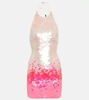 [David Koma] David Koma Gradient sequin minidress AU 12 pink