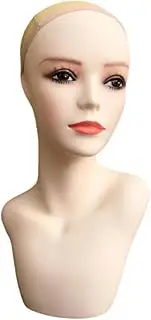 Amagogo Female Mannequin Head,Wig Display Model Holder,Smooth Stand for Wigs Displaying,Making,Styling,Jewelry,Glasses,Hairpieces , L