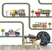 Colour Construction Vehicle Wall Stickers