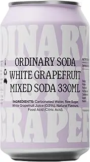 [Ordinary Soda] Natural Lo-Cal White Grapefruit Soft Drink 12 x 330ml – Australian-Made Sparkling Soft Drink, Natural Flavours, Botanical Extracts. Less than 2g of Sugar Per 100ml Serving Size (1 can)